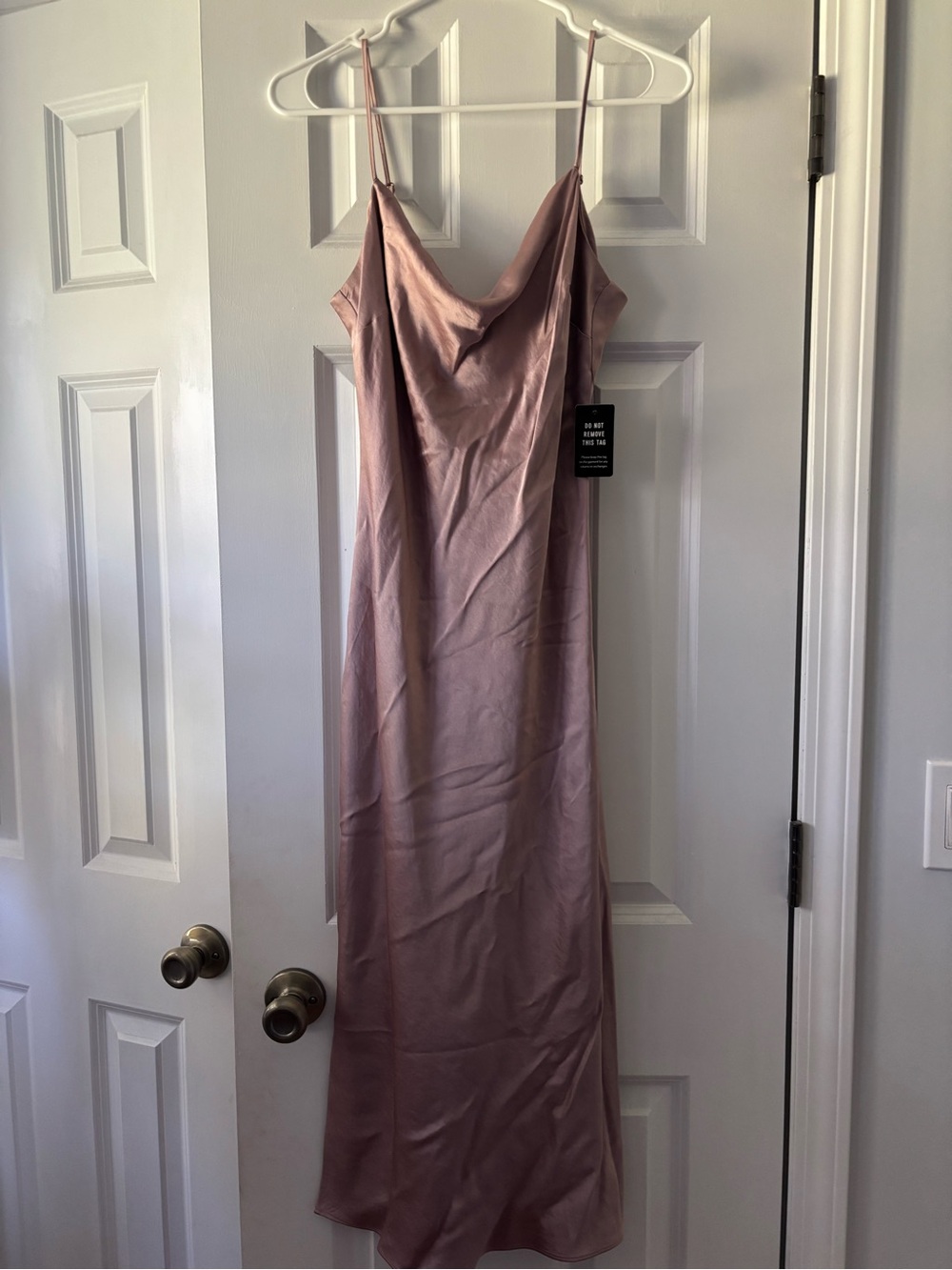 Express Blush Pink Satin Midi Slip Dress